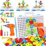 Educational Toys Building Blocks, 244 Pieces Electric Screwdriver DIY Building Toys for Boys and Girls, Educational Construction Building kit for Kids Ages 4 5 6 7 8 9 10 Year Old - Image 2