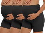 Ekouaer 3 Pack Women's Maternity Shorts Stretchy Workout Pregnancy Shorts Comfy Lounge Pajama Sleepwear S-XXL - Image 2