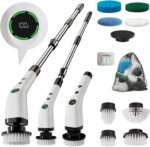 Electric Bathroom Cleaning Brush, Cordless Spin Scrubber Full Body Waterproof IPX7 with Adjustable Handle, 8 Replaceable Brush Heads for Bathtub/Kitchen/Window/Home -SD-CTB01 - Image 2