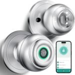 Fingerprint Door Lock, Smart Fingerprint Door Knob with Lock, Biometric Door Locks with App Control & Key, Keyless Thumbprint Entry Door Locks for Bedroom, Front Door, Home, Apartment-Silver - Image 2