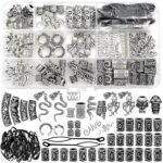 Fscwlmon 207Pcs Viking Hair Jewelry Nordic Runes Tube Beads,Accessories Kit for Braids Dreadlock Beard Locs,Metal Clips Cuff Rings,Braiding Beard Decoration Bracelets Pendant Necklace DIY Silvery - Image 2