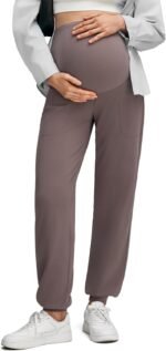 G4Free Maternity Pants Stretchy Workout Lounge Pants Over The Belly Pregnancy Joggers with Pockets - Image 2