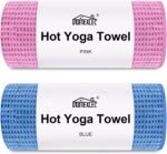 HOMEXCEL Hot Yoga Towels 2 Pack, (26.5" x 72") Non-Slip & Ultra-Absorbent Microfiber Yoga Mat Towels for Hot Yoga, Pilates, Exercise, Fitness, Bikram and Workout, Blue/Pink - Image 2