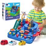 Hahaland 3 Year Old Boy Toys - Race Track Toys, Car Toy for Boys 3-4, Puzzle Track Rescue Racer Game with Magnetic Helicopter, STEM Learning, Montessori, Toddler - Image 2
