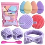 JPNK Face Sponges Cleansing Exfoliating Facial Sponges for Facial Mask Tools Removing and Makeup Remover Pads Set (Pink) - Image 2
