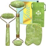 Jade Roller for Face and Gua Sha Set - 2 Anti-Aging Facial Rollers and Gua-Sha Facial Tool - Face and Body Massager for Your Skincare Routine - Massage Tools for Wrinkles and Lifting - Image 2
