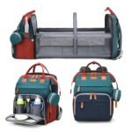 Jeryswet Baby Diaper Bags with Changing Station, Waterproof Large Capacity Diaper Bag Backpack for Moms Dads with USB Charging Port and Stroller Straps, Baby Shower Gifts, RGB - Image 2