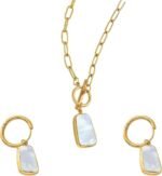 Jewelry Sets for Women – 18K Gold Plated Stainless Steel Shell Necklace and Earring Sets with OT Buckle, Elegant Jewelry for Wedding Anniversary Prom Birthday Gift – Fashion Accessories - Image 2