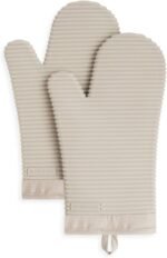 KITCHENAID Ribbed Soft Silicone Oven Mitt 2-Pack Set, 7.5"x13", Milkshake - Image 2