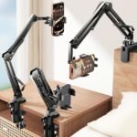 LISEN Gooseneck Phone Holder for Bed Desk [3rd Upgrade] Cell Phone Stand for Desk Bed Gaming Accessories,Gifts for Men Seniors Tech Magic Arm Mount for Recording Filming Laying Down Flexible Arm Clamp - Image 2