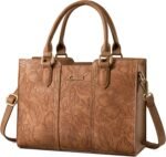 LOVEVOOK Purse for Women, Vintage Leather Shoulder Handbag, Small Ladies Satchel Tote Purse Top Handle Crossbody Bag for Work - Image 2