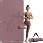 Large 76"x40"x0.4" Yoga Mat - Extra Width & Thick Non-Slip Exercise Mat, Versatile for Stretching, Yoga Studio, Gym, Home & Indoor/Outdoor Workouts - Image 2