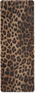 Leopard Print Yoga Mat Non Slip Natural Rubber Fitness Exercise Mat for Home Workout Gym Stretching Pilates Mats with Carrying Bag 71" x 26" - Image 2