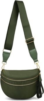 Lushandy Bum Bag Women's Checkered Crossbody Bag Nylon Cross Body Bags Plaid Mom Everyday Purse for Travel - Image 2