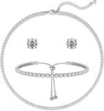 Luxval Tennis Necklace 14K Gold Plated Rhinestone Butterfly Choker Necklaces for women Dainty Zirconia Cut Faux Diamond chain 3mm - Image 2