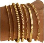M MOOHAM Gold Bracelets for Women - 14K Real Gold Plated Beaded Bracelets Set Rope Paperclip Chain Stackable Bracelet Non Tarnish, Friendship Birthday Jewelry Gifts for Women Teen - Image 2
