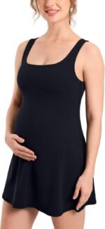 MOMANDA Women Sleeveless Maternity Dress Summer Tank Square Neck Casual Pregnancy Dress - Image 2