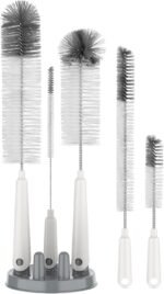 MR.SIGA 5 Pack Bottle Brush Cleaning Set with Storage Holder, Cleaning Brushes for Long Narrow Neck Bottles, Water Bottles, Baby Bottles, Tumblers, Drinking Glasses, Strews - Image 2