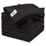 MR.SIGA Microfiber Cleaning Cloth, All-Purpose Microfiber Towels, Streak Free Cleaning Rags, Pack of 12, Black, Size 32 x 32 cm(12.6 x 12.6 inch) - Image 2