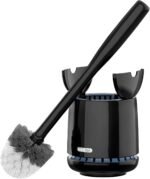MR.SIGA Toilet Bowl Brush and Holder, Premium Quality, with Solid Handle and Durable Bristles for Bathroom Cleaning, Black, 1 Pack - Image 2