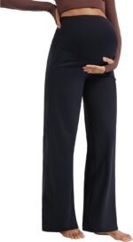 MathCat Womens Maternity Pants Over The Belly Wide Leg Yoga Work Dress Pants Pregnancy Pants Lounge Trousers Stretchy Soft - Image 2