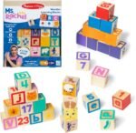 Ms. Rachel Melissa & Doug Letter, Number, and Game Wooden Learning Blocks with Activity Cards for Girls and Boys Toddlers Ages 18 Months+ - FSC Certified - Image 2