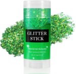 Mysense Green Body Glitter Stick, Mardi Gras Face Hair Glitter, Festival Rave Outfits for Women, St Patricks Day Accessories, Sparkling Mermaid Sequins Chunky Glitter Makeup, 0.56oz - Image 2