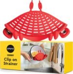 NEW Crabby Clip-On Strainer by OTOTO - Silicone and Stainless Steel Pasta Strainer, Funny Gifts, Cute Kitchen Accessories, Red Crab, Cool Kitchen Gadgets - Image 2