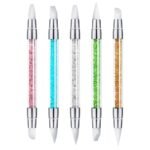 Nail Art Sculpture Pen, 5Pcs Dual Tipped Silicone Nail Tools for Resin, Silicone Brushes, Acrylic Pen, Nail Art Brushes, Nail Foil Carving Drawing Effect Shaping Drawing - Image 2