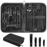 Nail Clippers Set, 26 Piece Manicure Set & Pedicure Kit, Stainless Steel Fingernail & Toenail Clipper Cutters, Professional Nail Care Tools with Luxurious Travel Case for Men and Women, Black - Image 2