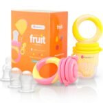 NatureBond Baby Food Feeder/Fruit Feeder Pacifier Nibbler (2 Pack) - Infant Teething Toy Teether Weaning in Appetizing Colors | + Additional Silicone Sacs - Image 2