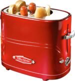 Nostalgia HDT600RETRORED Retro Pop-Up 2 Hot Dog and Bun Toaster, With Mini Tongs, Works With Chicken Dogs, Turkey Dogs, Veggie Links, Sausages and Brats - Image 2