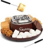 Nostalgia Tabletop Indoor Electric S'mores Maker - Smores Kit With Marshmallow Roasting Sticks and 4 Trays for Graham Crackers, Chocolate, and Marshmallows - Movie Night Supplies - Brown - Image 2