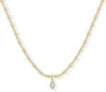 PAVOI 14K Gold Plated Dainty Tube Ball Square Beaded Chain Bezel Set Solitaire Pendant Necklace for Women | Round Princess Marquise Cubic Zirconia Statement Necklace - Image 2