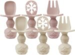 PandaEar 4 Pack Silicone Baby Spoons Forks Feeding Set, Toddler Utensils Baby Led Weaning Supplies, First Stage Baby Spoon Self Feeding 6 Months Old Baby Essentials - Image 2