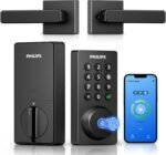 Philips WiFi Keypad Door Lock with Handle, Built-in WiFi, APP Remote Control, Voice & Fingerprint Unlock, Smart Locks for Front Door with Auto Lock, Digital Front Door Lock Set, Keyless Entry Deadbolt - Image 2