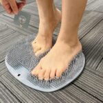 Shower Foot Scrubber Mat Back Washer Exfoliating Bath Wash Pad Wall Mounted Slip Suction Cups for Use in Cleaner Men and Women - Image 2