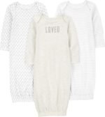 Simple Joys by Carter's Baby 3-pack Neutral Cotton Sleeper Gown - Image 2