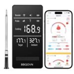 Smart WiFi Wireless Meat Thermometer, Sub-1G Long Range 1000FT, 7 NIST Certified Sensors in 1 Thin Probe ±0.5℉ Accuracy, Standalone Base with Large LED Screen for BBQ Grill Smoker Oven-Black - Image 2