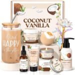 Spa Gift Baskets for Women, Vanilla Coconut Bath and Body Gifts Set for Women, Home Spa Self Care Gift, Relaxing Bath Set for Mom Wife Sister Friends Sister Girlfriend, Mother’s Day Thank You Gifts - Image 2
