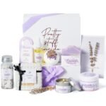 Spa Gifts for Women Valentines Day Mothers Day Gifts Bath Gift Baskets Relaxing Spa Self Care for Mom Her Sister Wife Auntie Home Bath Care Package Thank You Birthday (Purple -Spa for Women) - Image 2