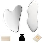 Stainless Steel Gua Sha Set Face Massager Metal Gua Sha Facial Tools Body Lymphatic Drainage Massager Guasha Sculpting Tool Skin Care Gifts for Women - Image 2