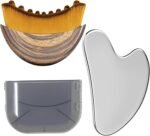 Stainless Steel Gua Sha Tool & Lymphatic Drainage Face Brush Set, TWPER Facial Massage Kit for Jawline Sculpting Puffiness Lifting Relaxation, Contour Face Brush with Storage Case - Image 2