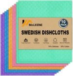 Swedish Dish Cloths - 10 Pack Reusable Kitchen Dishcloths - Ultra Absorbent Dish Towels for Washing Dishes - Cellulose Sponge Cloth Cleaning Rag - Assorted - Image 2