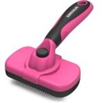 Swihauk Self Cleaning Slicker Brush for Dogs & Cats - Skin Friendly Grooming, Deshedding, Hair Removal for Puppies & Long/Short Haired Pets, Pet Supplies Accessory, Pink - Image 2