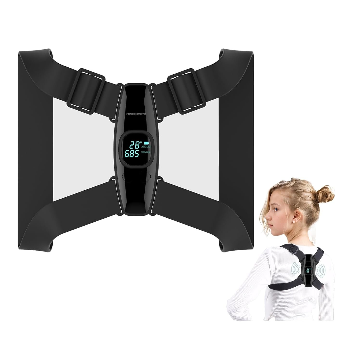 Upgraded Smart Posture Corrector Adjustable Posture Correction Angle with Vibration Posture Reminder Correct Hunchback Posture Correction Back Posture Monitor Hunchback Smart Corrector - Image 2
