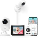 Video Baby Monitor with App & Screen 1080P Camera,Smart AI Cry Detection&Face Detection,8 Lullabies,2 Way Talk,Night Vision,Wall Mount,Support Smart Watch,Temperature Monitoring - Image 2