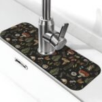 Vintage Magic Witch Mushroom Fern Witchcraft Kitchen Sink Splash Guard Faucet Mat Super Absorbent Fast Drying Mat Sink Gadgets-Fast Drying Pad Sink Mat For Kitchen Bathroom (15" X 5.5" ) - Image 2