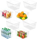Vtopmart Clear Plastic Pantry Organizer Bins, 8 PCS Food Storage Bins with Handle for Refrigerator, Fridge, Cabinet, Kitchen, Countertops, Cupboard, Freezer Organization and Storage, BPA Free, Large - Image 2