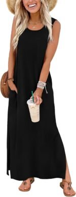 WIHOLL Maxi Dress Summer Dresses 2026 Beach Vacation Clothes Sleeveless Sundresses with Pockets Boho S-3XL - Image 2